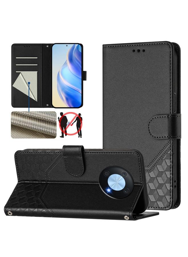 اس-توب جراب لهاتف Huawei nova Y90 مصنوع من الجلد بنقش قرص العسل بتقنية RFID - Image 1