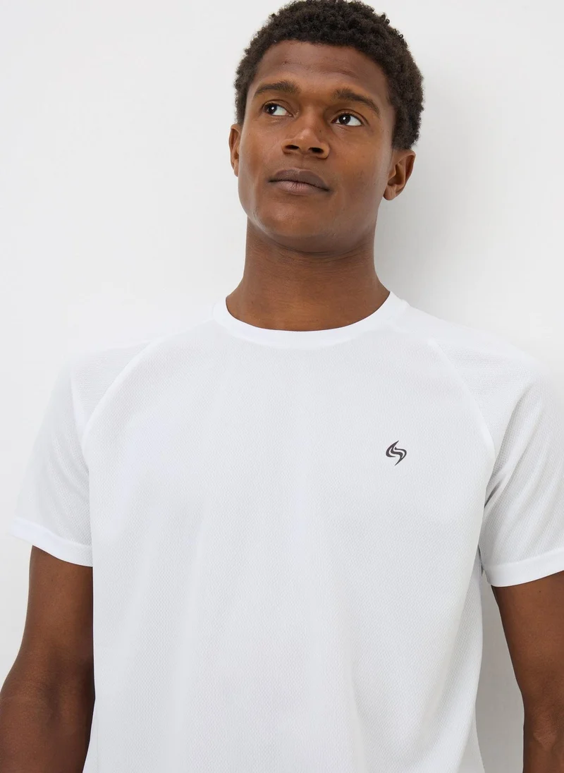 Matalan Souluxe White Basic Solid Sports T-Shirt