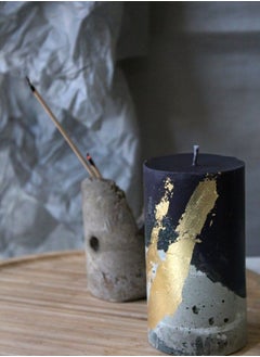 Generic Decorative Candle Set with Handmade Gold Papers / 2 pcs  - Image 2