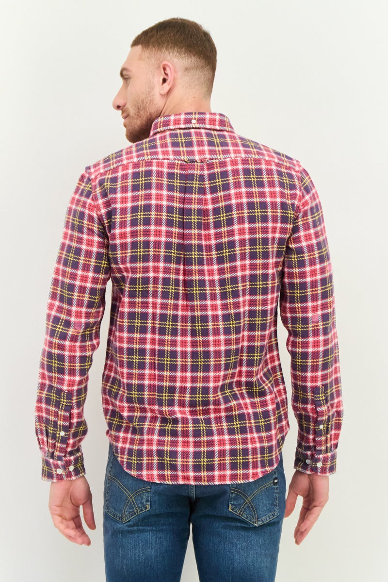 Gant x Wrangler Men Regular Fit Plaid Long Sleeves Casual Shirt, Multicolor - Image 3