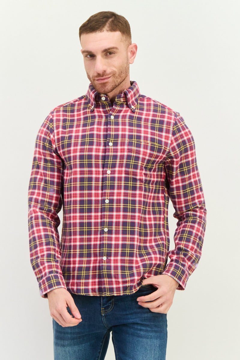 Gant x Wrangler Men Regular Fit Plaid Long Sleeves Casual Shirt, Multicolor - Image 1