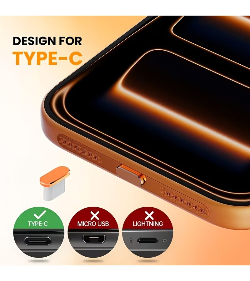 4 قطع غطاء غبار لون أصفر معدني لحماية المتكلم 17pro من الغبار - Image 4