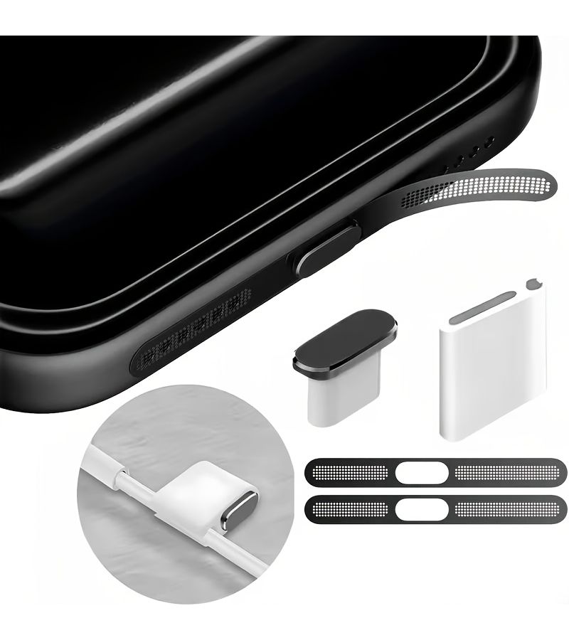 4 قطع غطاء غبار لون أصفر معدني لحماية المتكلم 17pro من الغبار - Image 2