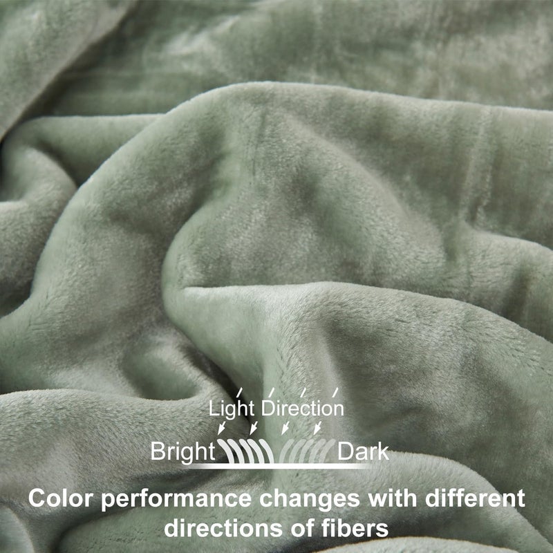 JYK Fleece Plush Blanket 3.5 LB, 1 Ply, Korean Mink Blanket Queen 79" x 91" - Super Soft and Warm, Lightweight and Cozy Fuzzy Solid Color Fleece Blanket for Bed, Green - Image 3