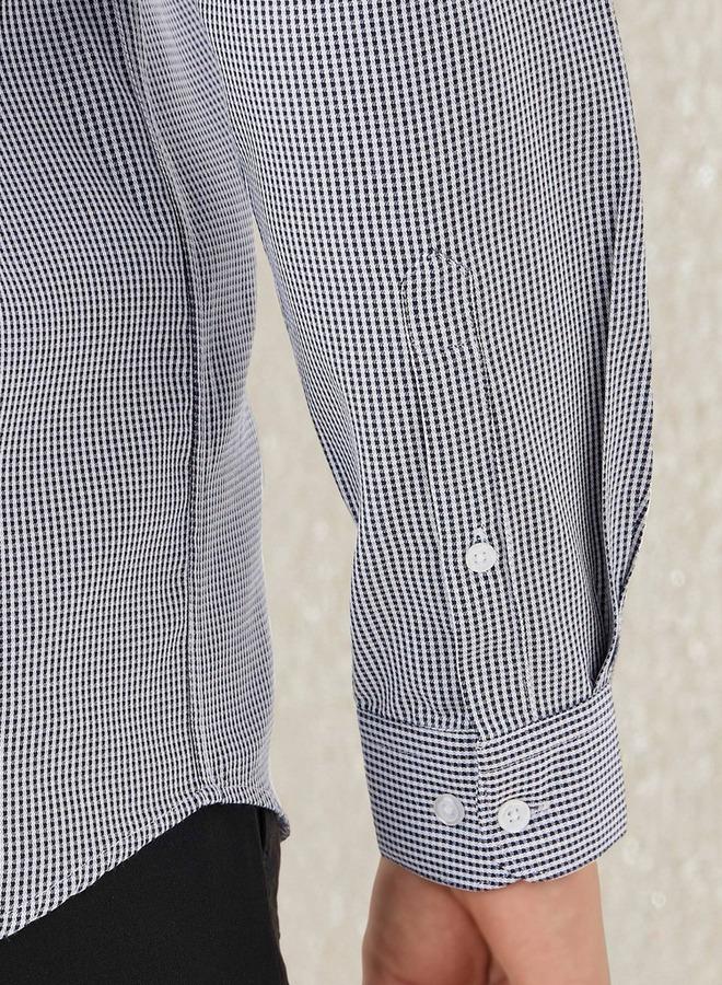 سبلاش فيڤ قميص كاروهات بقصة عادية وأكمام طويلة - Image 4