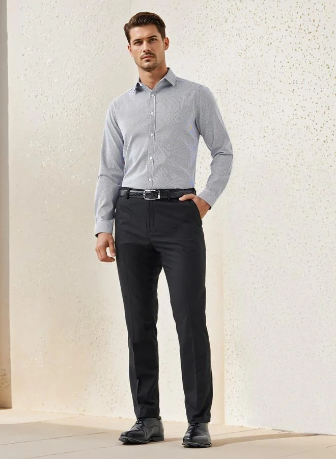 Splash FAV Regular Fit Checked Collared Shirt with Long Sleeves