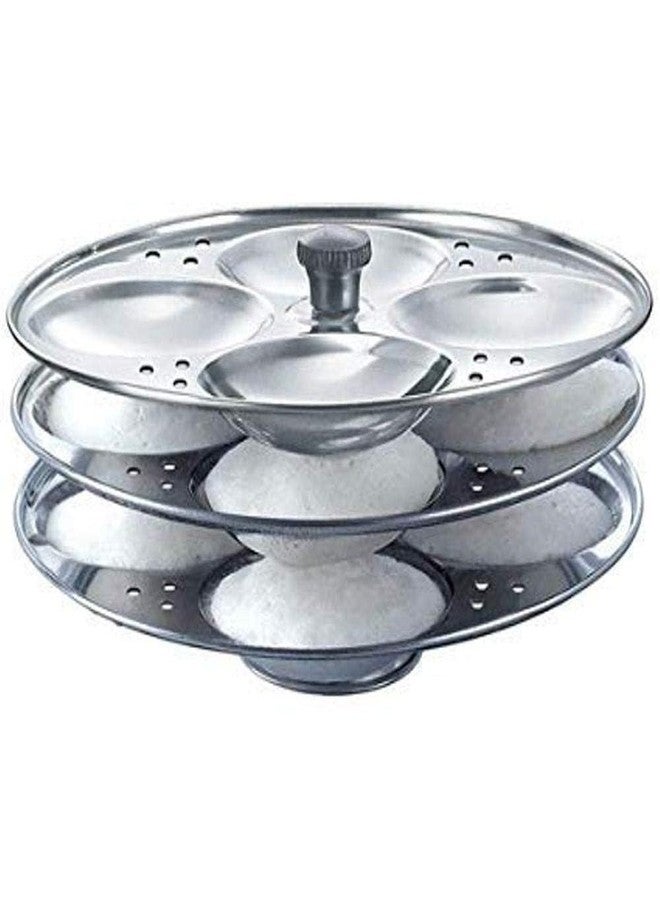 GREEVA Stainless Steel Non Stick Idli Plates, Idli Maker, Idli Stand with Holes for Pressure Cooker (3 plate, 12 idli) - Image 1