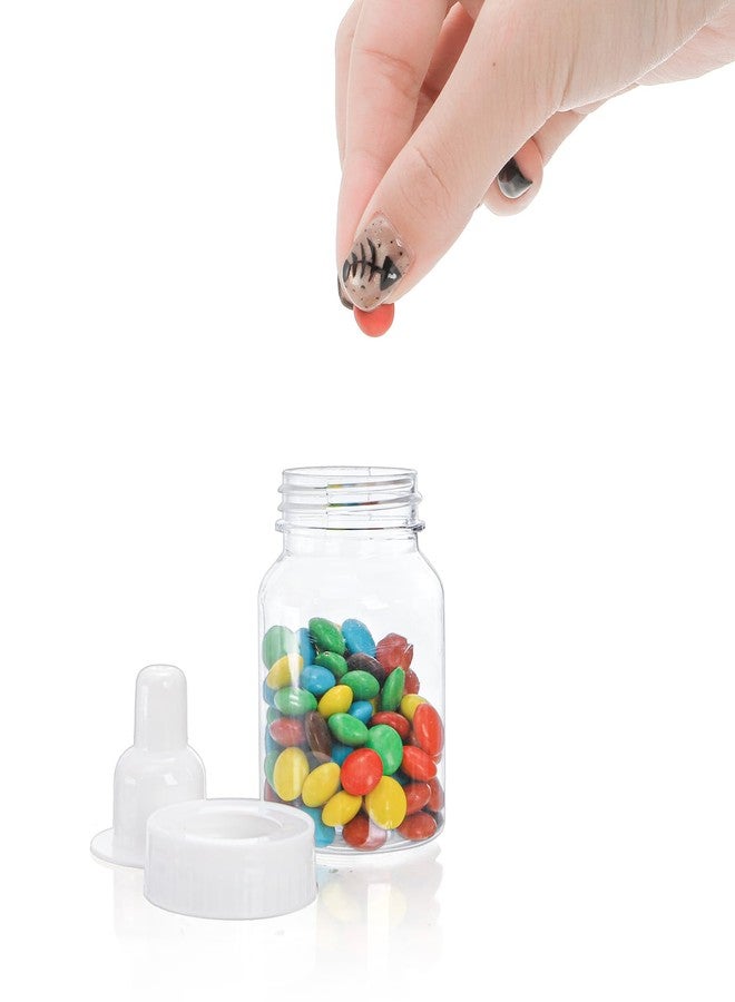 تيبري مجموعة تيبيري من 72 زجاجة حلوى لحفلات استقبال المولود، زجاجات صغيرة قابلة لإعادة الاستخدام بحجم 3.5 بوصة، عبوات حلوى بلاستيكية شفافة، لوازم حفلات استقبال المولود الجديد، أعياد الميلاد، حفلات التعميد، بكميات كبيرة - Image 4