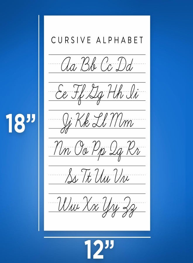 Bliss Monkey Co. Cursive Alphabet Poster - Learn To Write Classroom Visual Aid - Handwriting Practice - 12 x 18 Inch Unframed Premium Gloss - Made In USA - BMCP0445 - Image 2