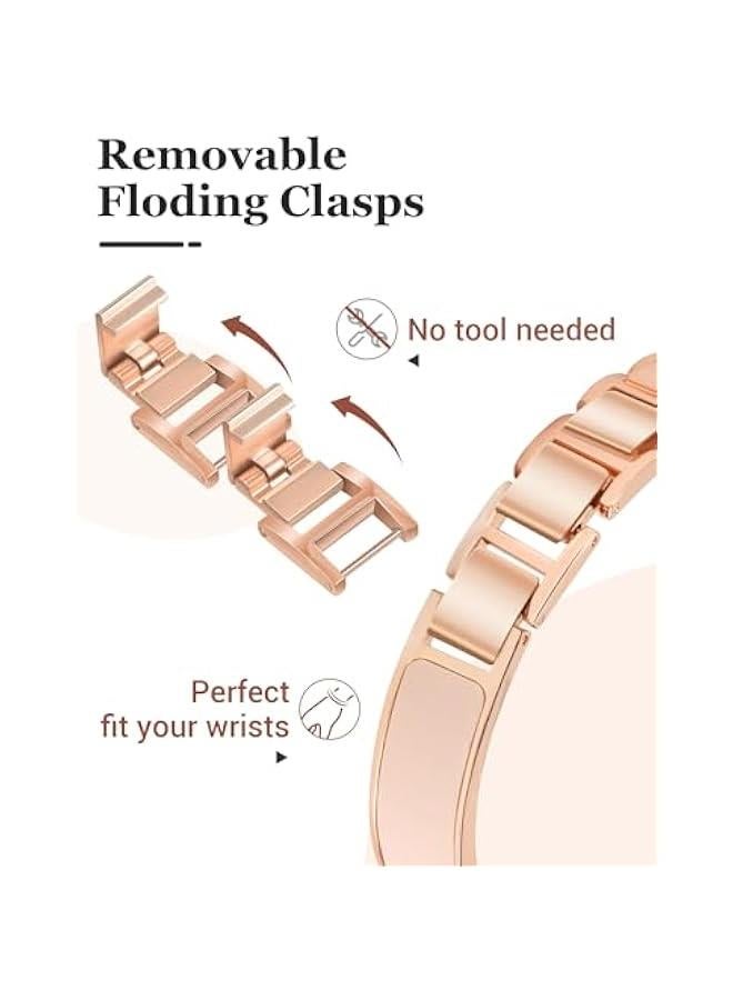 Arabest Rose Gold Slim Metal Watch Band for Women, Compatible with Apple Watch 38mm-42mm, Elegant Bracelet Jewelry Strap for iWatch Series 1-10 SE  - Image 4