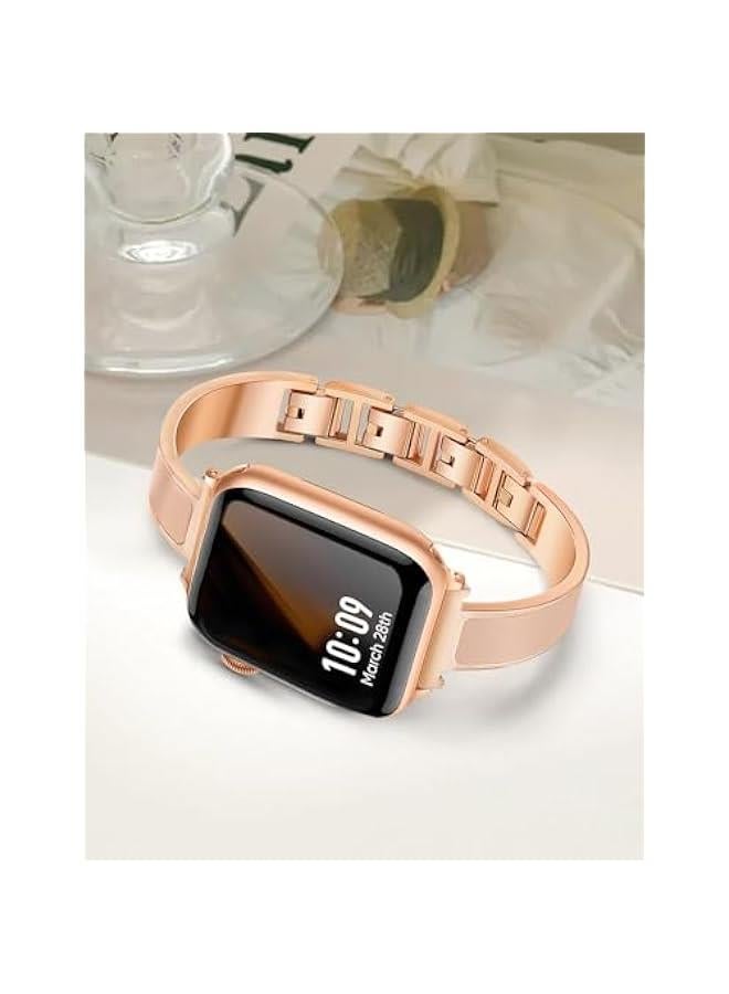 Arabest Rose Gold Slim Metal Watch Band for Women, Compatible with Apple Watch 38mm-42mm, Elegant Bracelet Jewelry Strap for iWatch Series 1-10 SE  - Image 5