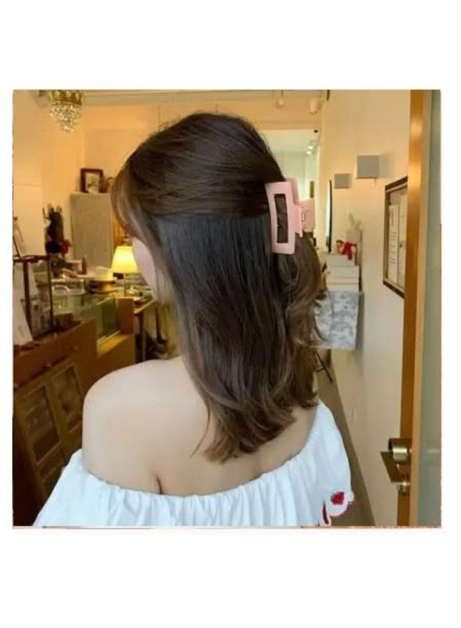 DN Creation مجموعة دي إن كرييشن من 3 مشابك شعر بلاستيكية مستطيلة الشكل، لون موحد غير لامع، مشابك شعر مانعة للانزلاق، إكسسوارات تصفيف شعر جامبو - ألوان متنوعة - Image 2