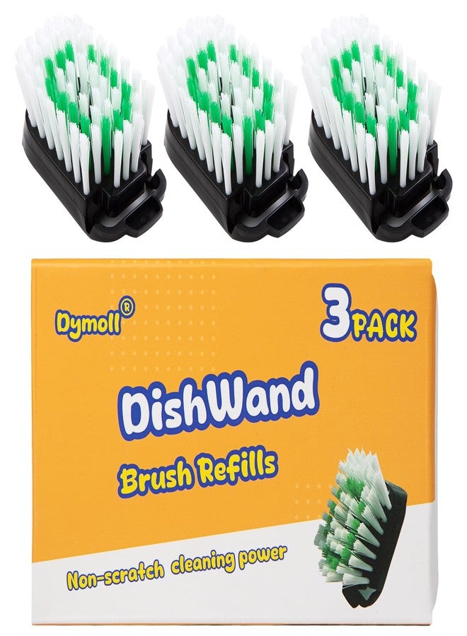 Dymoll 3 Pack Dish Brush Refills, Advanced Soap Control Dishwand Brush Refills, Using Interchangeably with Dish Wand Sponge - Image 1