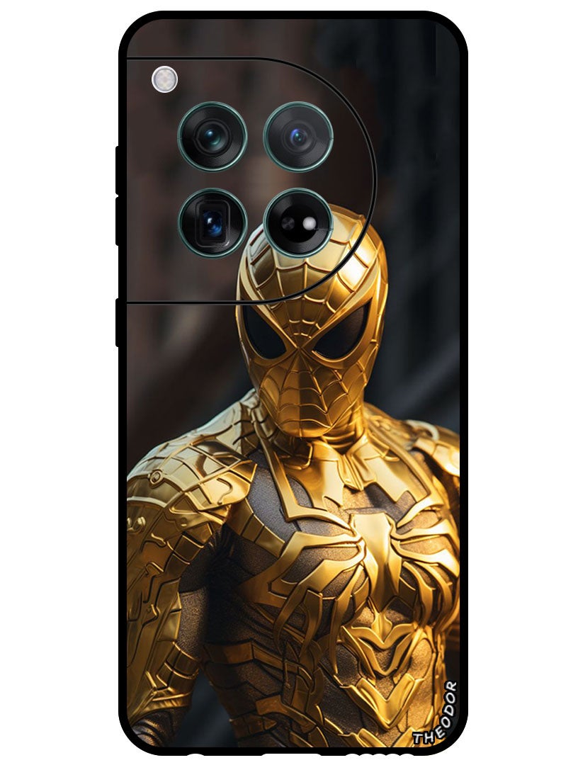 Theodor Protective Case Anti Scratch Shock Proof Bumper Cover For OnePlus 12 Spider Man Golden - Image 1