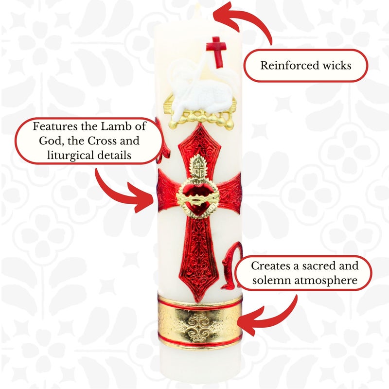 Nuestra Fe Cirios religiosos catolicos Grandes - Cirio Pascual catolico - sirios catÃ³licos Grandes - Saint Candles Prayer Candles - Our Lady of Guadalupe Religious Candle - Catholic Candle Pascuales - Image 3