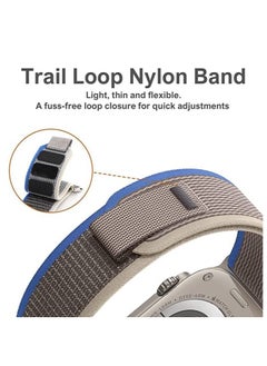 MOCOM Ultra Watch Band Trail Loop For Apple Watch Ultra Series 8,7,6,5,4 49mm 45mm 44mm 42mm – Grey/blue  - Image 3