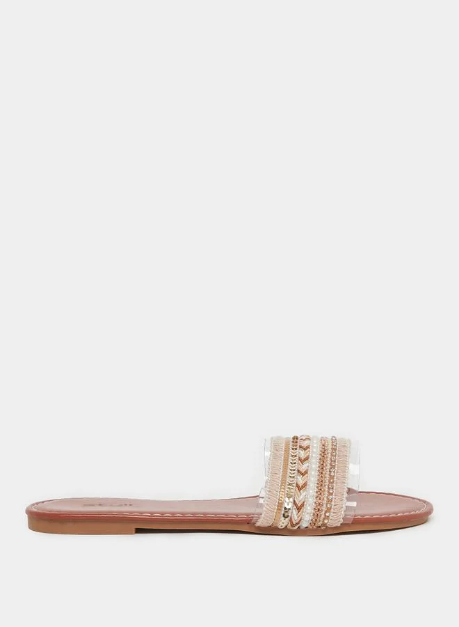 Styli Styli Embellished Flat Sandals