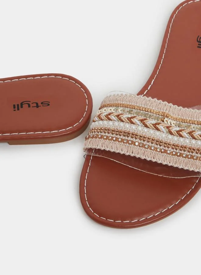 Styli Styli Embellished Flat Sandals