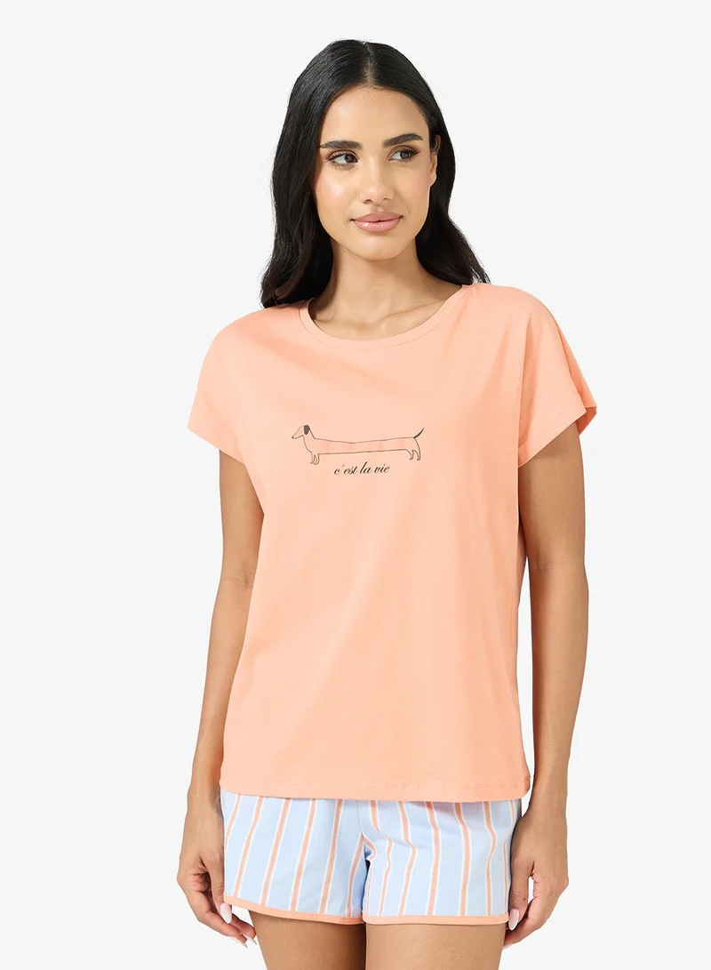 Ginger Graphic T-shirt & Short PJ Set