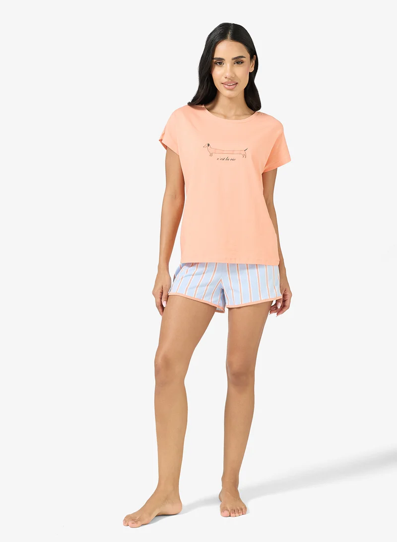 Ginger Graphic T-shirt & Short PJ Set