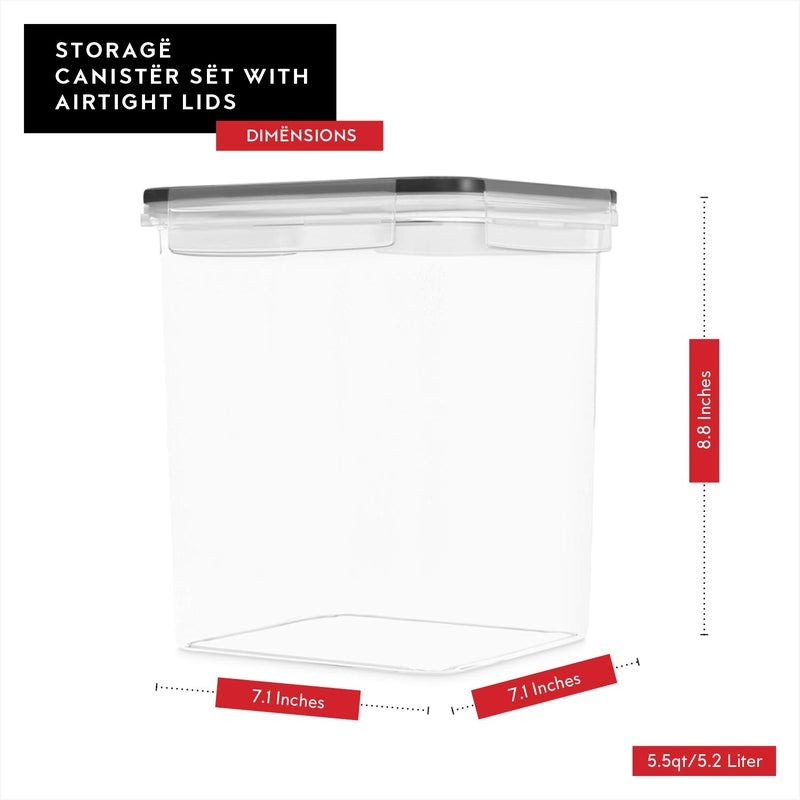 DWÃ‹LLZA KITCHEN DWLLZA KITCHEN Extra Large Flour and Sugar Containers - 2 PC Airtight Food Storage Containers for Pantry Organization and Storage 175 oz - Kitchen Organization Bulk Food Canisters with Marker/Labels - Image 5