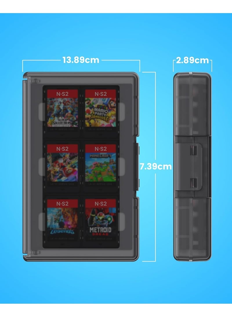 Game Card Case Holder for Switch 2 – 24 Slots Hard Shell Storage Organizer for Nintendo Switch/OLED/Lite, Anti-Crush Travel Cartridge Case (Clear) - Image 4