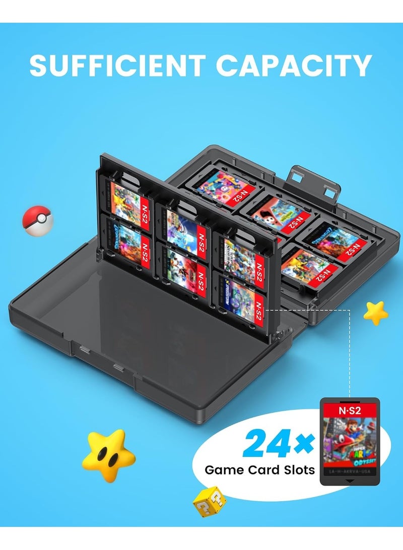 Game Card Case Holder for Switch 2 – 24 Slots Hard Shell Storage Organizer for Nintendo Switch/OLED/Lite, Anti-Crush Travel Cartridge Case (Clear) - Image 2