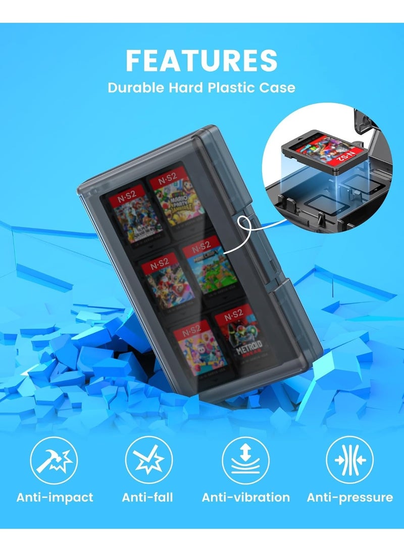 Game Card Case Holder for Switch 2 – 24 Slots Hard Shell Storage Organizer for Nintendo Switch/OLED/Lite, Anti-Crush Travel Cartridge Case (Clear) - Image 3