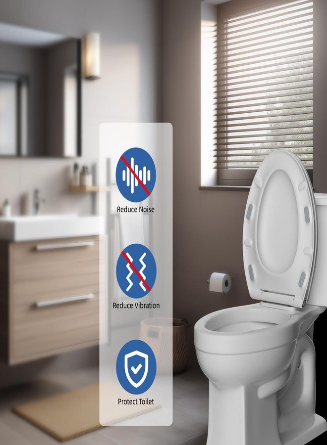 Hibbent 4 pieces Toilet Seat Bumpers for Bidet, Strong Adhesive Toilet Seat Bumpers for Use with Bidet Attachment, Universal Buffer Toilet Lid Bumpers, Grey - Image 4