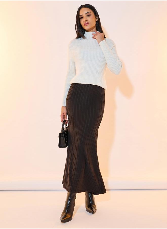 Take Two Textured Rib Knit Maxi Skirt  - Image 1
