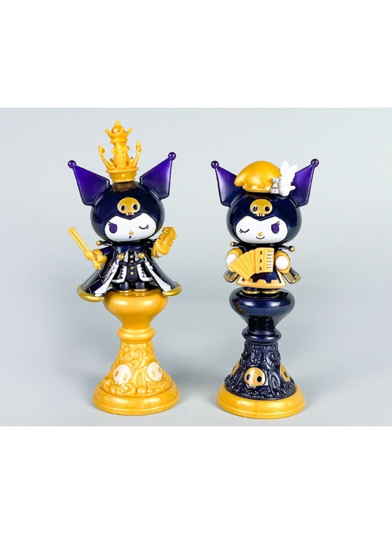 هالامودو 6PCS الشطرنج موضوع كورومي سلسلة مربع أعمى , أرقام العمل , ديكور نموذج سطح المكتب , ألعاب الجمع , هدايا غامضة للفتيان والبنات , تجربة تفكيك الفرح , كشف المفاجأة الغامضة ,10cm - Image 2