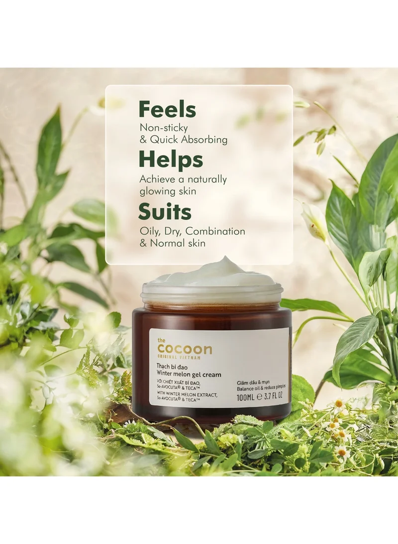 The Cocoon Original Vietnam  Winter Melon Gel Cream Moisturiser 100ml – Oil Control Gel Cream Moisturizer with Centella TECA, Niacinamide & 5α Avocuta | Lightweight Hydrating Gel Cream for Acne-Prone & Oily Skin  | Best Price UAE