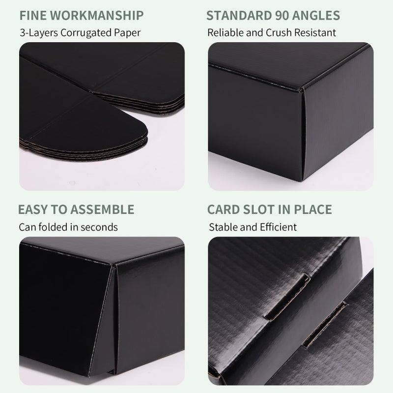 Rempry 40 Pack 9x6x2 Inches Black Shipping Boxes, Cardboard Corrugated Mailer Boxes for Packaging Small Business, Small Gift Boxes for Mailing Present - Image 3