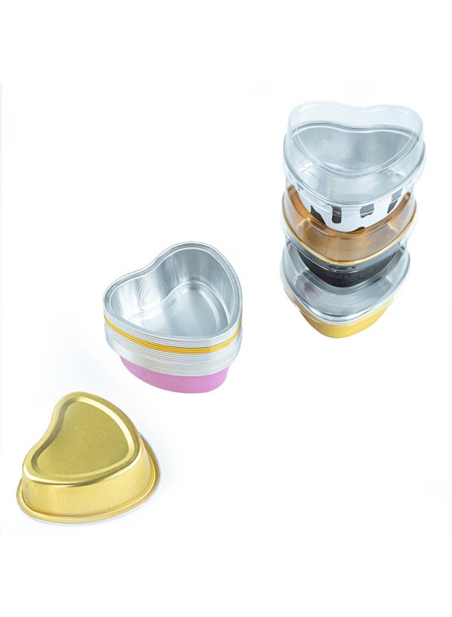 Heart-shaped Aluminum Foil Box Air Fryer Special Paper Household Shrimp Egg Oven Egg Aluminum Foil Small Bowl Love Tin Foil Bowl-Specifications:White Heart-Capacity:100ml2000 Pieces Per Box  - Image 5