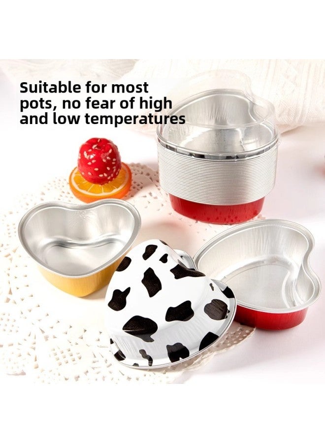 Heart-shaped Aluminum Foil Box Air Fryer Special Paper Household Shrimp Egg Oven Egg Aluminum Foil Small Bowl Love Tin Foil Bowl-Specifications:White Heart-Capacity:100ml2000 Pieces Per Box  - Image 4