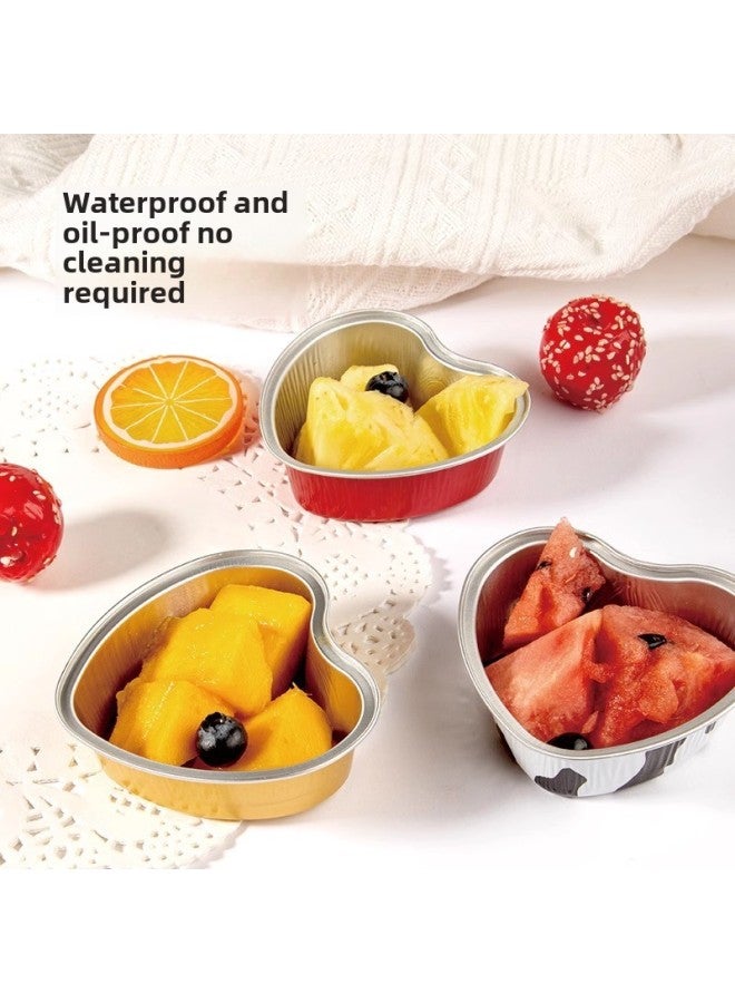 Heart-shaped Aluminum Foil Box Air Fryer Special Paper Household Shrimp Egg Oven Egg Aluminum Foil Small Bowl Love Tin Foil Bowl-Specifications:White Heart-Capacity:100ml2000 Pieces Per Box  - Image 3