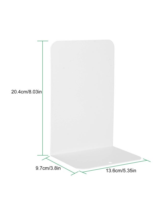 LISHINE 6 Pcs White Metal Bookends Bookends for Shelves Heavy Duty Book Ends to Hold Books Book Stopper for Shelves Heavy Books Decorative Home Office Kids1 - Image 2