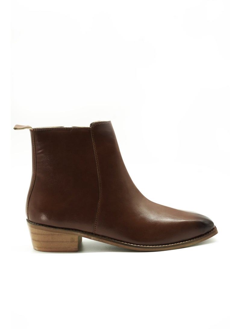 Brenvick Vittorio Tan Square-Toe Chelsea Boots for Men | Premium Leather Slip-On Ankle Boots | Elastic Side - Image 1