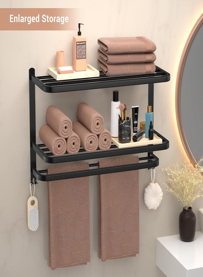 DDS-DUDES 3-Tier Black Towel Racks for Bathroom with Towel Bars Multilayer Hotel Towel Shelf Stainless Steel Wall-Mounted Matte Finished Holder with Towel Shelves 23 Inches, TR24 3TIERB - Image 5