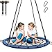 Trekassy 750lbs 40 Spider Web Saucer Tree Swing for Kids Adults Outdoor Net Swing with Steel Frame and 2 Hanging StrapsBlue - Image 3