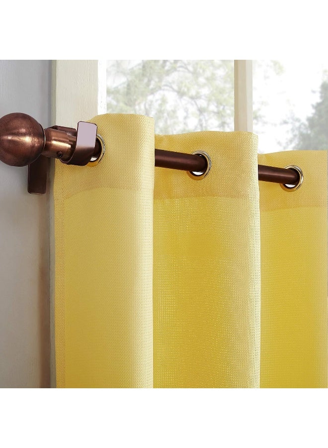 No. 918 No 918 Montego Casual Textured SemiSheer Grommet Kitchen Curtain Tier Pair 56 x 24 Yellow - Image 5