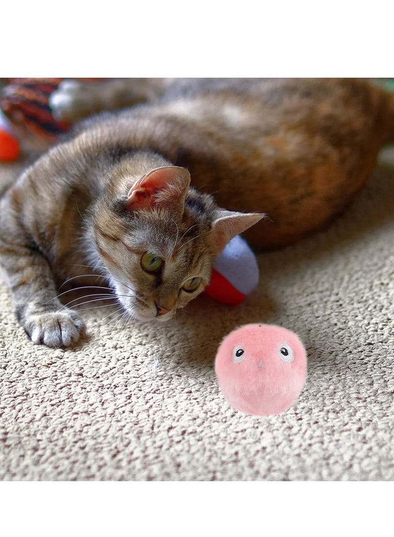 A.M Gravity Ball Cat Toy Plush Smart Tap Trigger Chirping Ball Interacts with Pets Add Catnip Cute Appearance Built-in High-sensitivity Alarm - Image 4