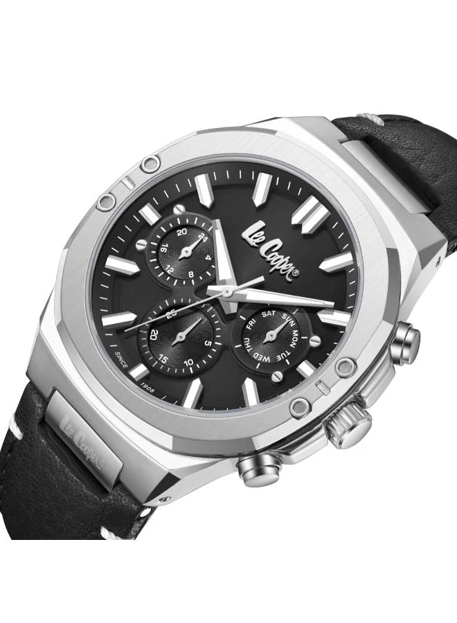 Lee Cooper Men's Leather Multi Function Watch LC07992.351 - 43 mm