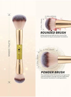 DUcare Makeup Foundation Brushes Double Ended Blush Powder Brush, Duo Bronzer Blush ideal for Cream or Powder  - Image 4