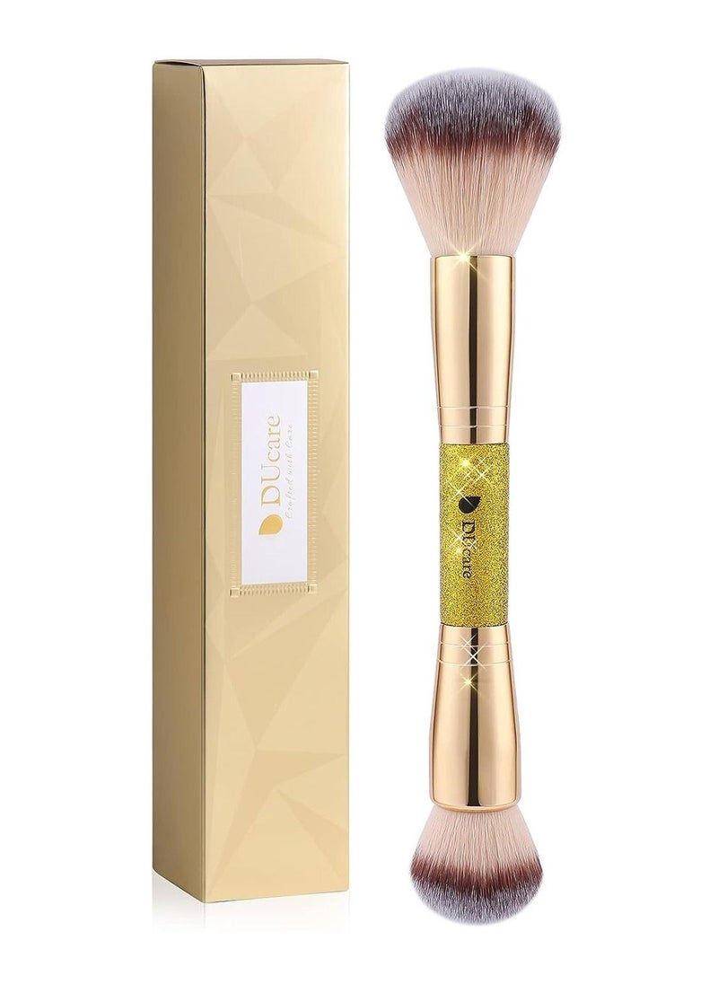 DUcare Makeup Foundation Brushes Double Ended Blush Powder Brush, Duo Bronzer Blush ideal for Cream or Powder  - Image 1
