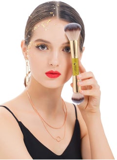 DUcare Makeup Foundation Brushes Double Ended Blush Powder Brush, Duo Bronzer Blush ideal for Cream or Powder  - Image 3