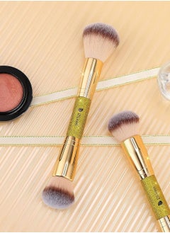 DUcare Makeup Foundation Brushes Double Ended Blush Powder Brush, Duo Bronzer Blush ideal for Cream or Powder  - Image 2