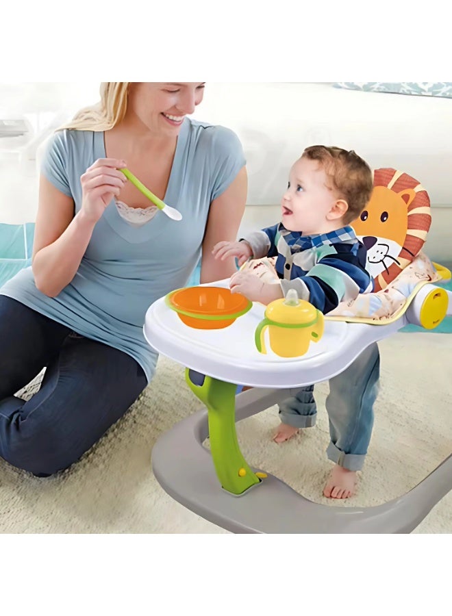 LC Baby Learning Walker Baby Walker Sit and Stand Activity Center Musical Walking Toys Adjustable Push Walker Multicolor - Image 1