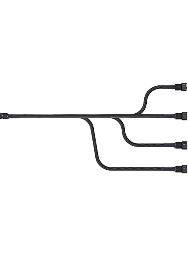 BWSJ 4Pin PWM Fan Splitter Cable, Sleeved Braided Adapter uter PC Fan Power Extension Cable 1 to 4 Converter for uter ATX Case 4Pin3Pin Cooling Fan Cable 2 - Image 2