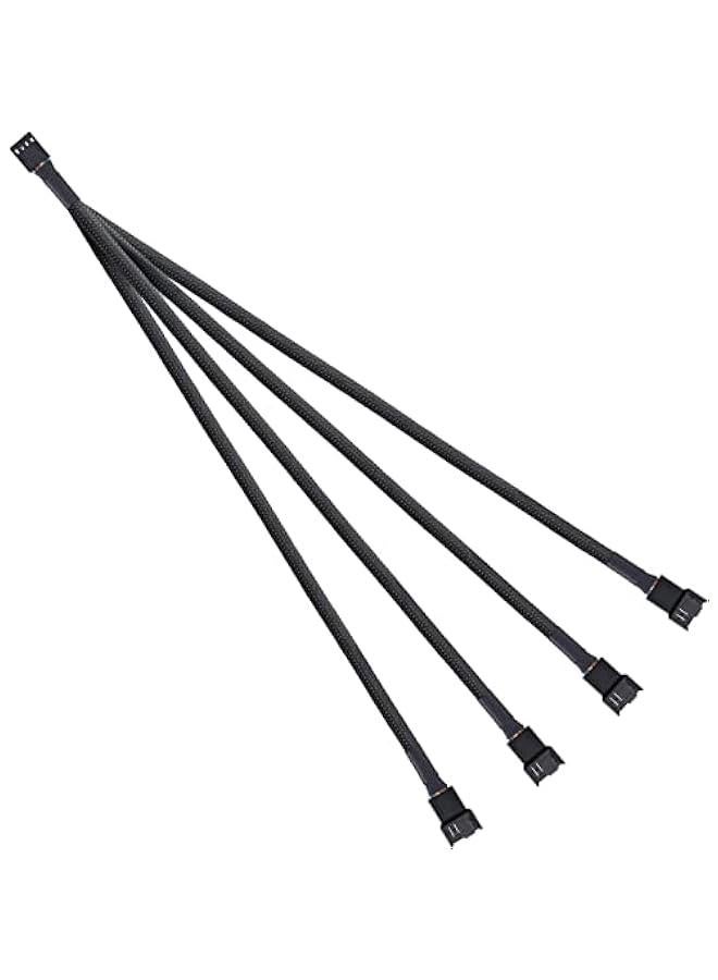BWSJ 4Pin PWM Fan Splitter Cable, Sleeved Braided Adapter uter PC Fan Power Extension Cable 1 to 4 Converter for uter ATX Case 4Pin3Pin Cooling Fan Cable 2 - Image 4